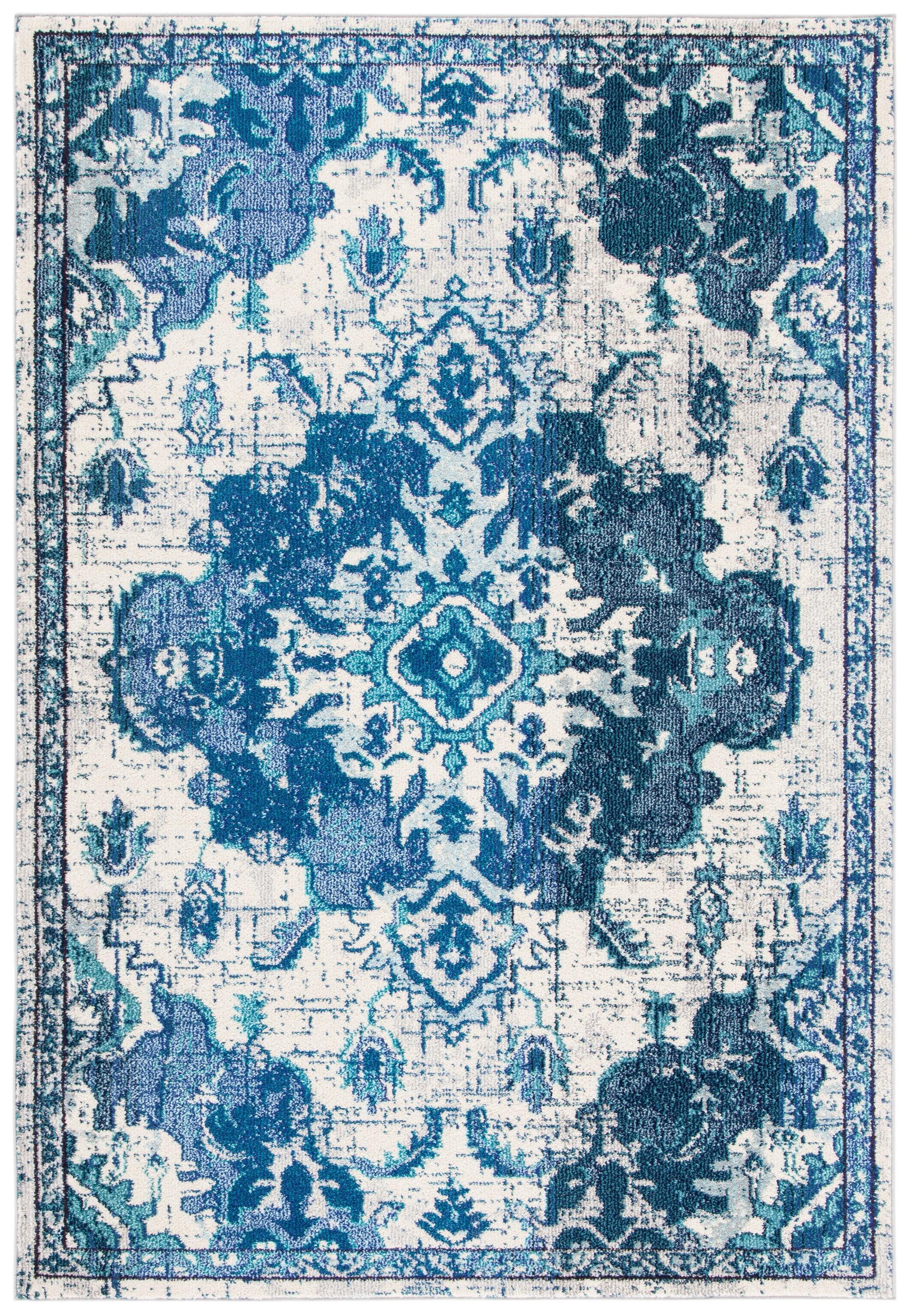 Madison MAD484 Power Loomed Indoor Area Rug - Ivory/Blue - 5'3"x7'6" - Safavieh