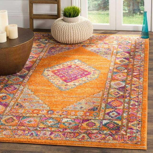 Madison MAD133 Power Loomed Indoor Area Rug - Orange/Fuchsia - 5'1"x7'6" - Safavieh