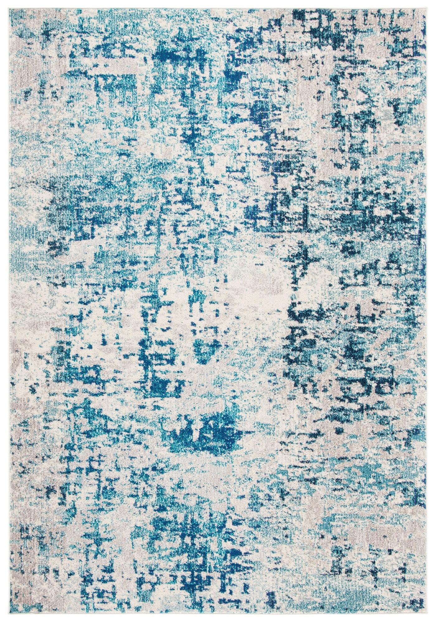 Madison MAD471 Power Loomed Indoor Area Rug - Ivory/Turquoise - 8'x10' - Safavieh