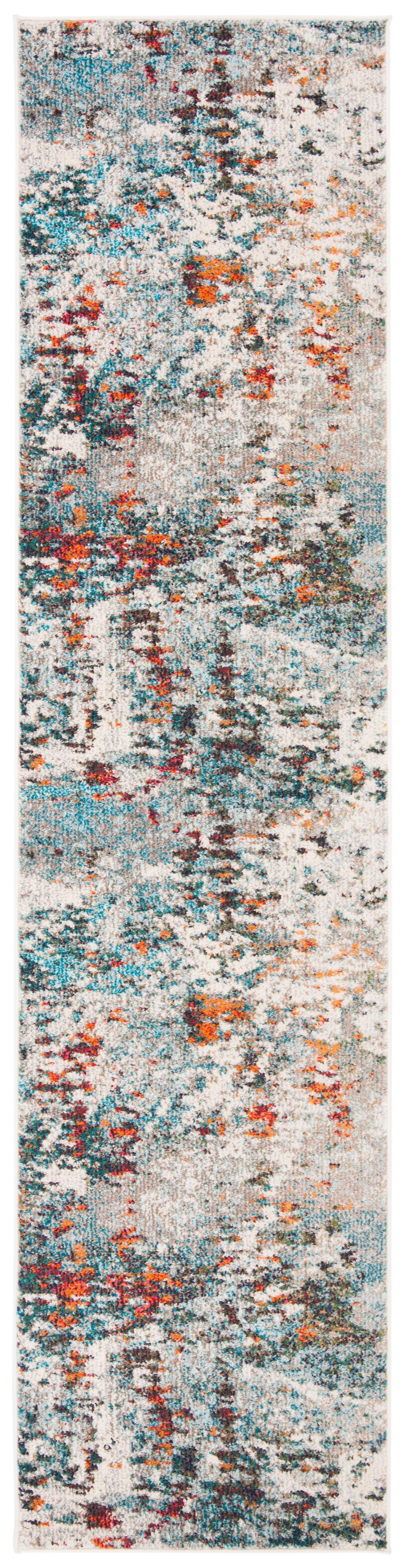 Madison MAD471 Power Loomed Indoor Runner Rug - Grey/Blue - 2'x8' - Safavieh