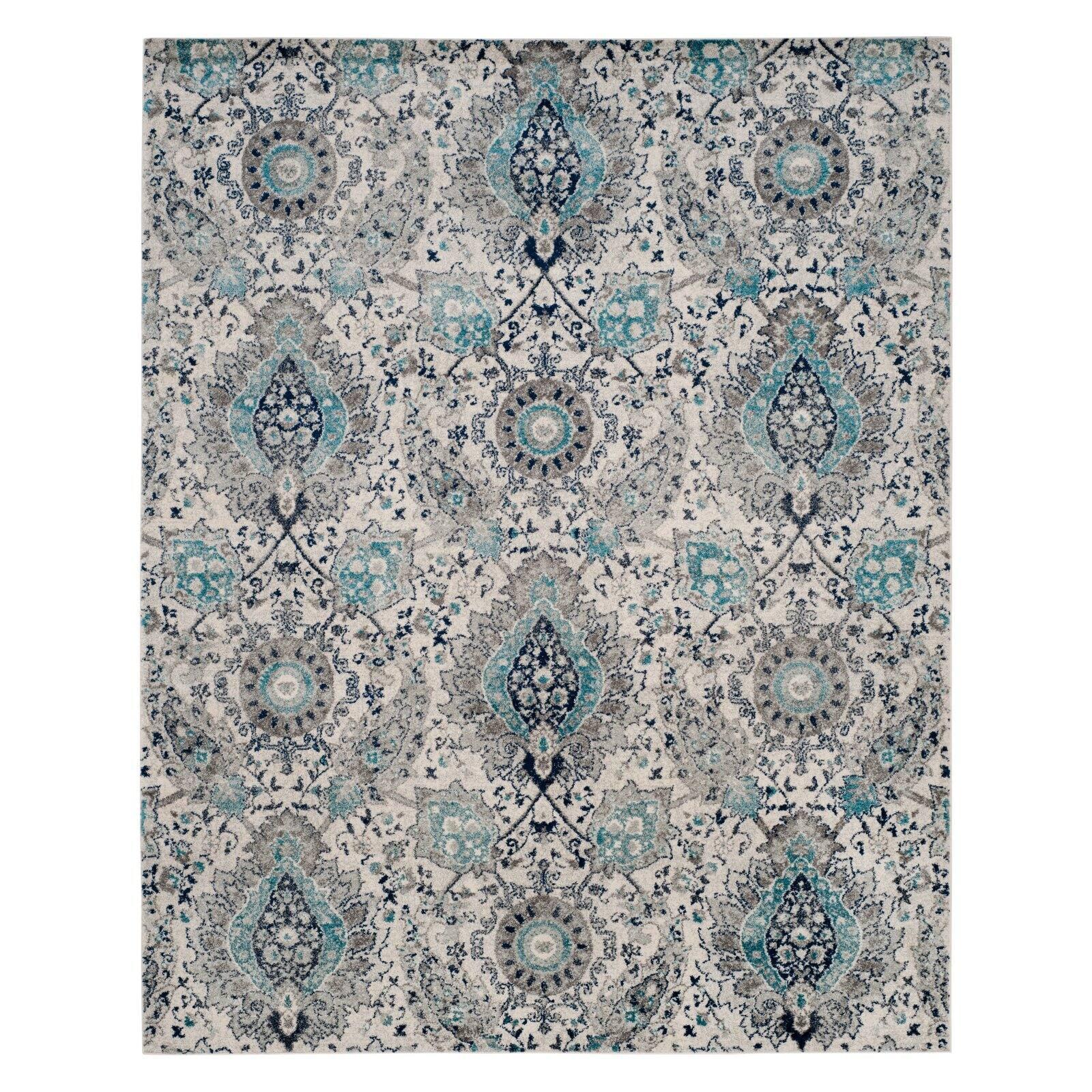 Madison MAD600 Power Loomed Indoor Area Rug - Cream/Light Grey - 6'7"x9'2" - Safavieh