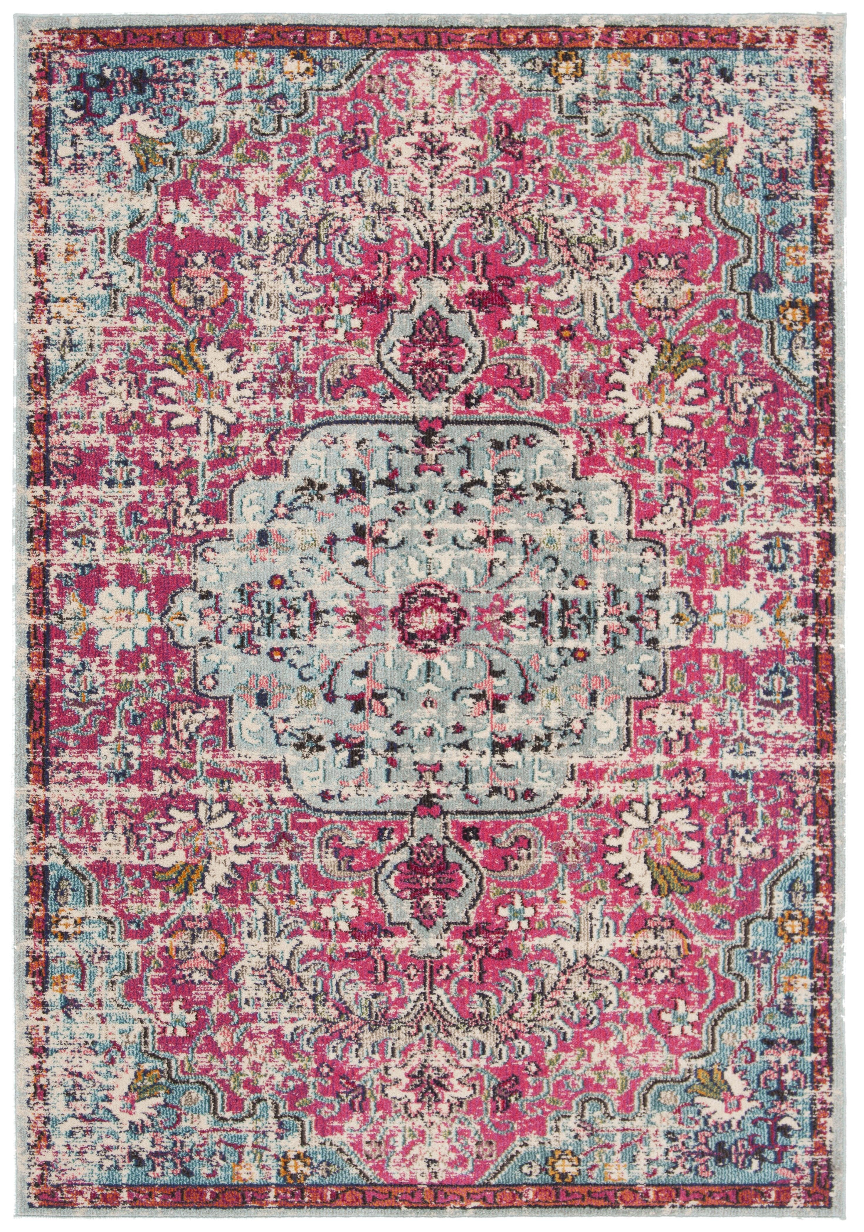 Madison MAD447 Power Loomed Area Rug - Fuchsia/Teal - 6'x9' - Safavieh.