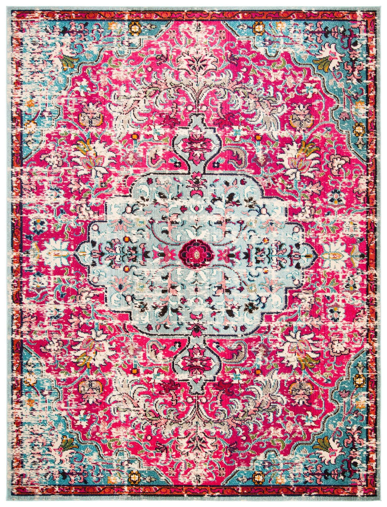 Madison MAD447 Power Loomed Indoor Area Rug - Fuchsia/Teal - 9'x12' - Safavieh