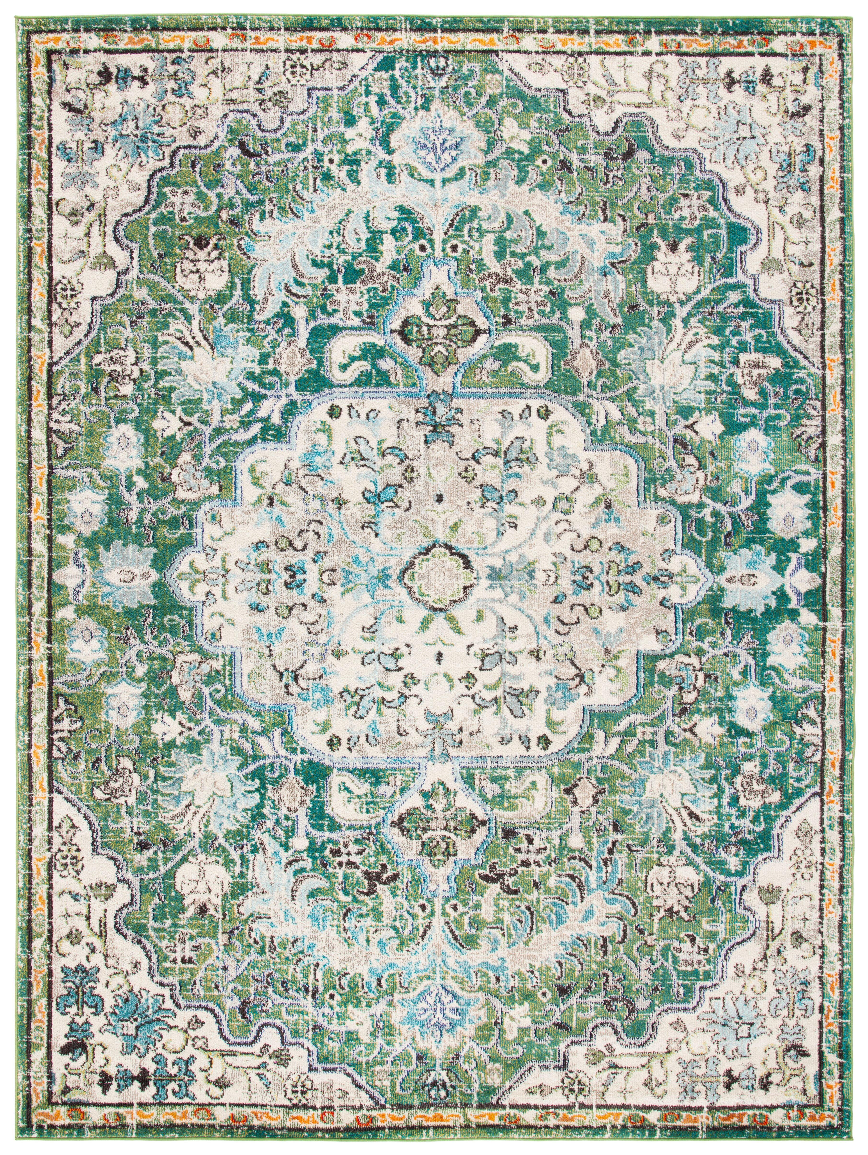 Madison MAD447 Power Loomed Indoor Area Rug - Green/Turquoise - 10'x14' - Safavieh
