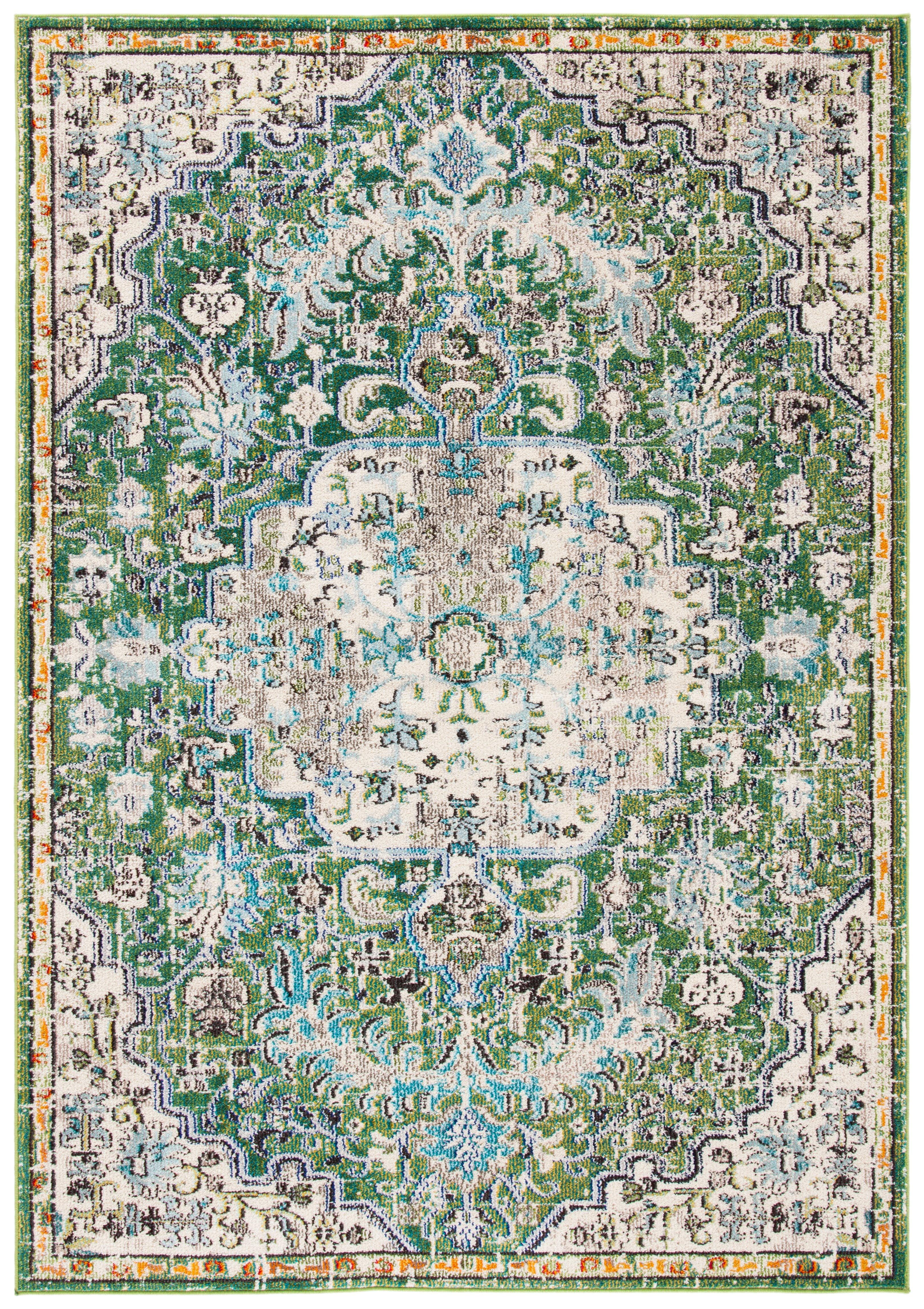 Madison MAD447 Power Loomed Indoor Area Rug - Green/Turquoise - 4'x6' - Safavieh
