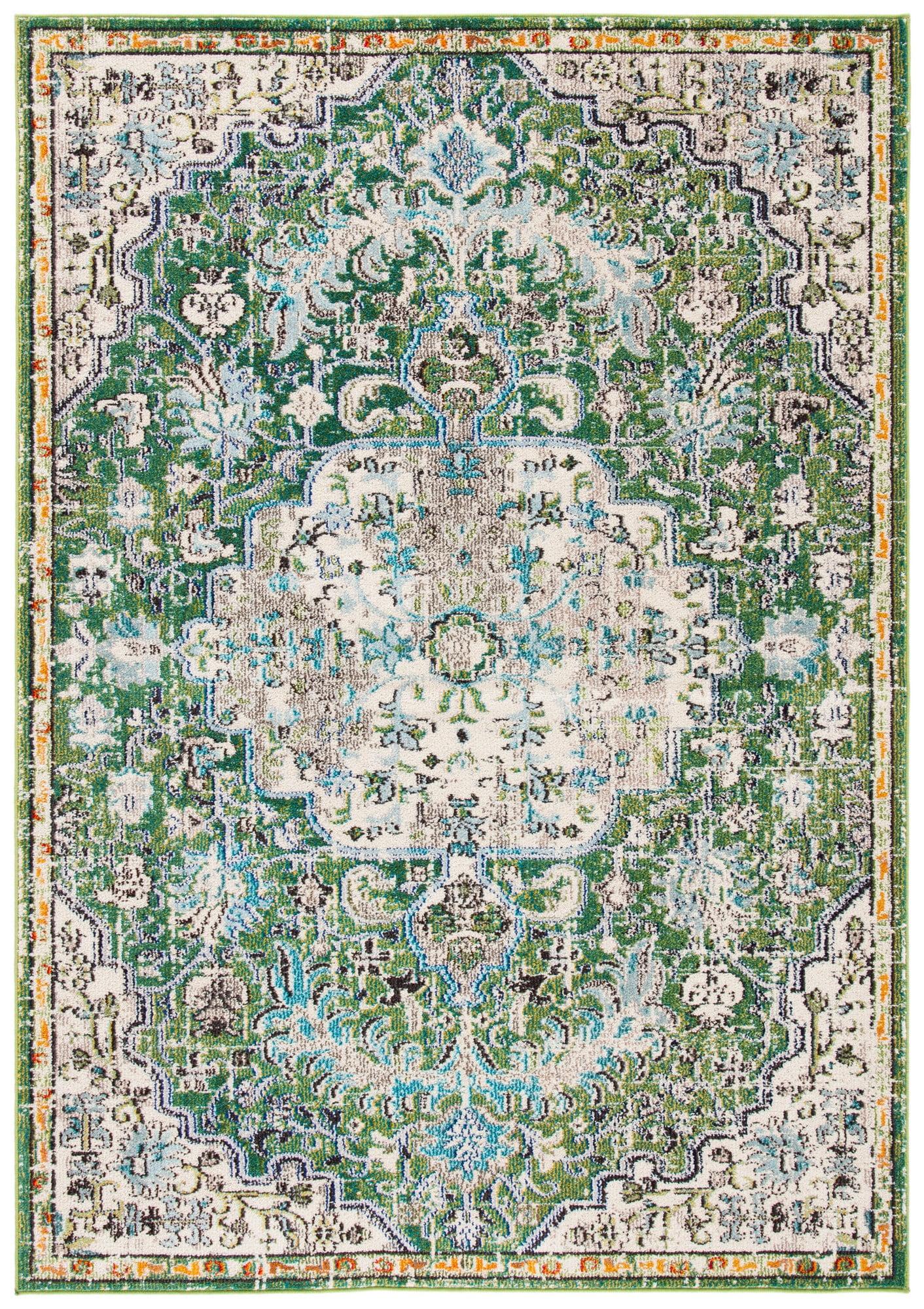 Madison MAD447 Power Loomed Indoor Area Rug - Green/Turquoise - 4'x6' - Safavieh