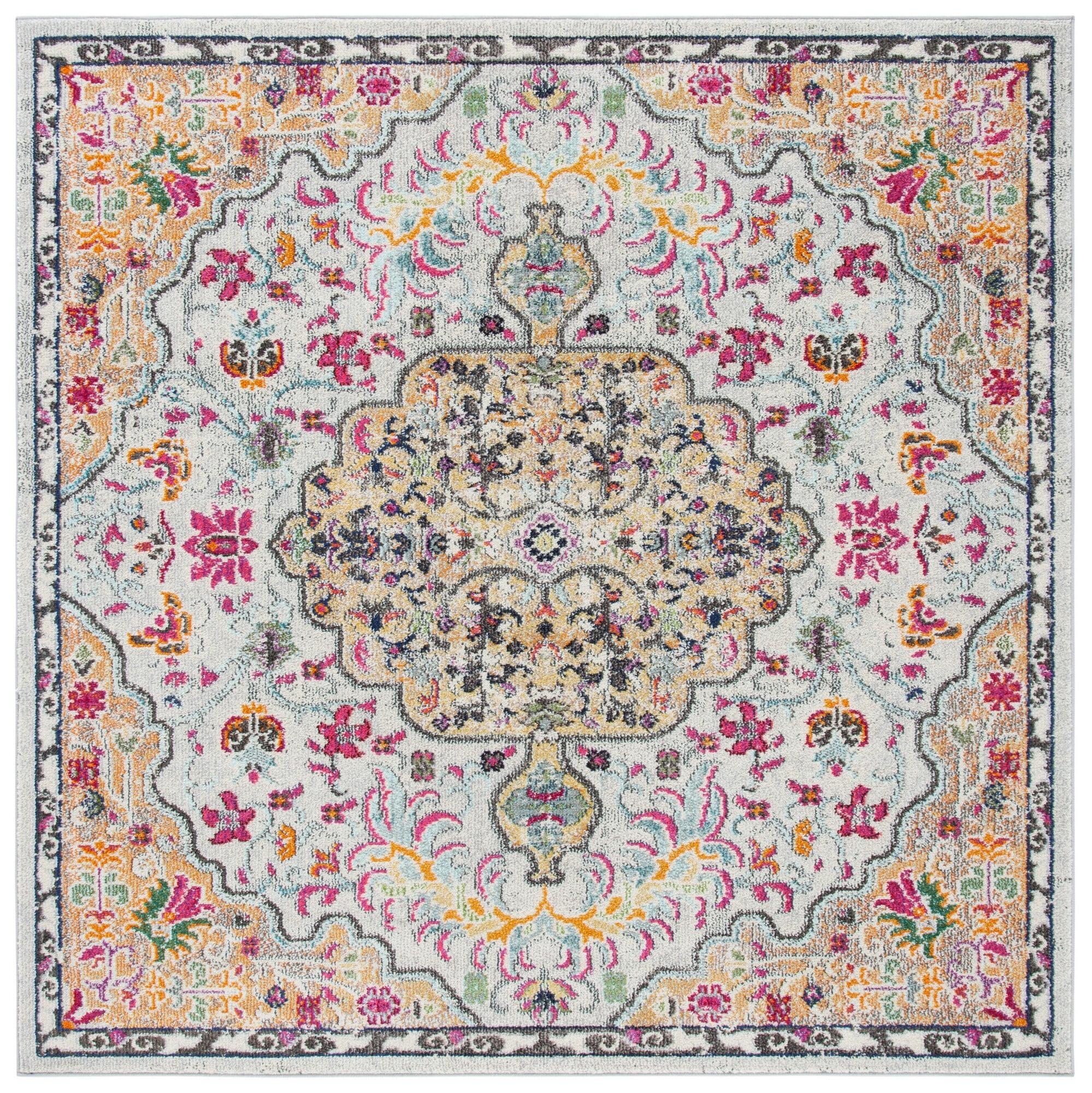 Madison MAD447 Power Loomed Indoor Accent Rug - Grey/Gold - 3'x3' - Safavieh