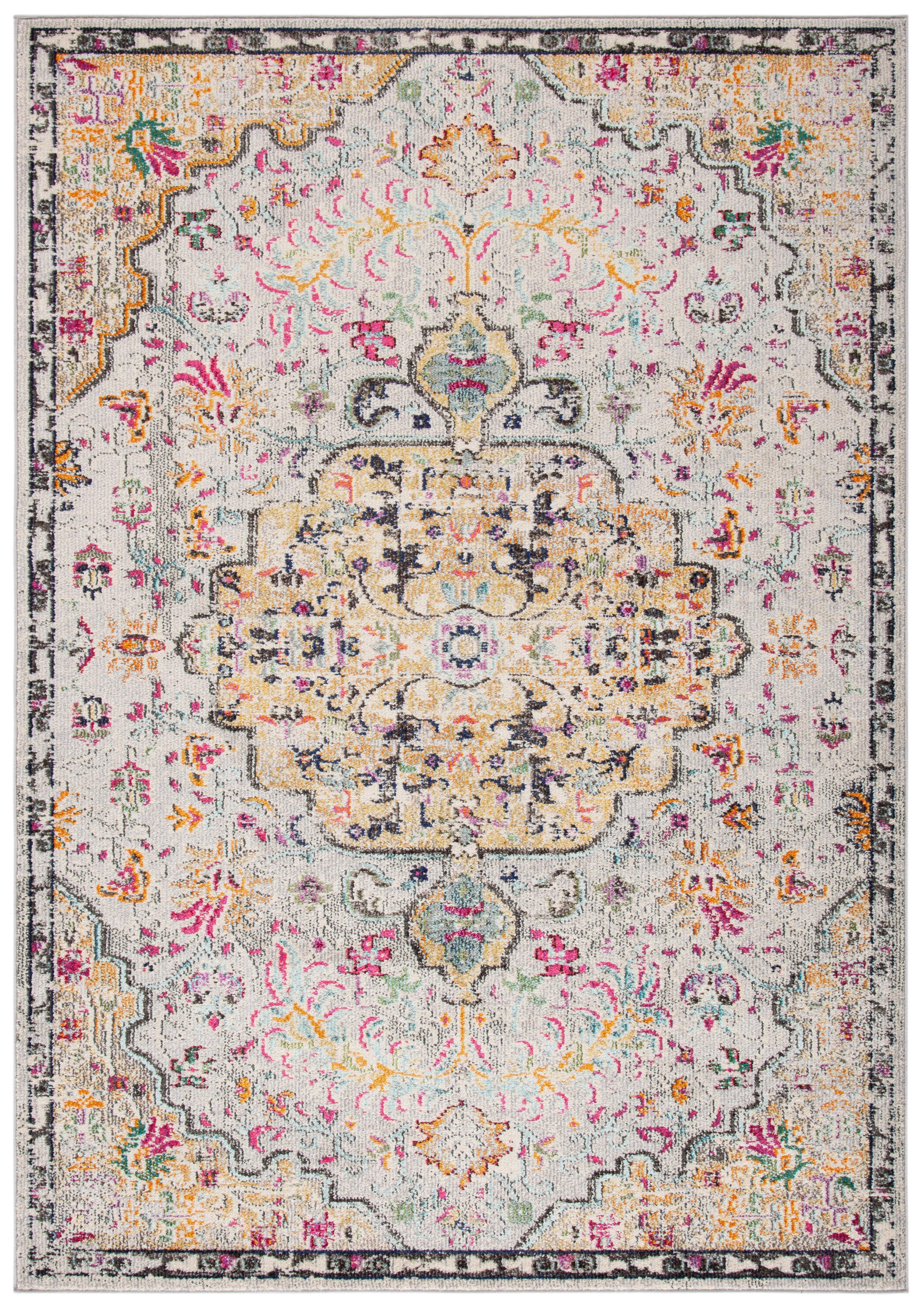 Madison MAD447 Power Loomed Indoor Area Rug - Grey/Gold - 5'3"x7'6" - Safavieh