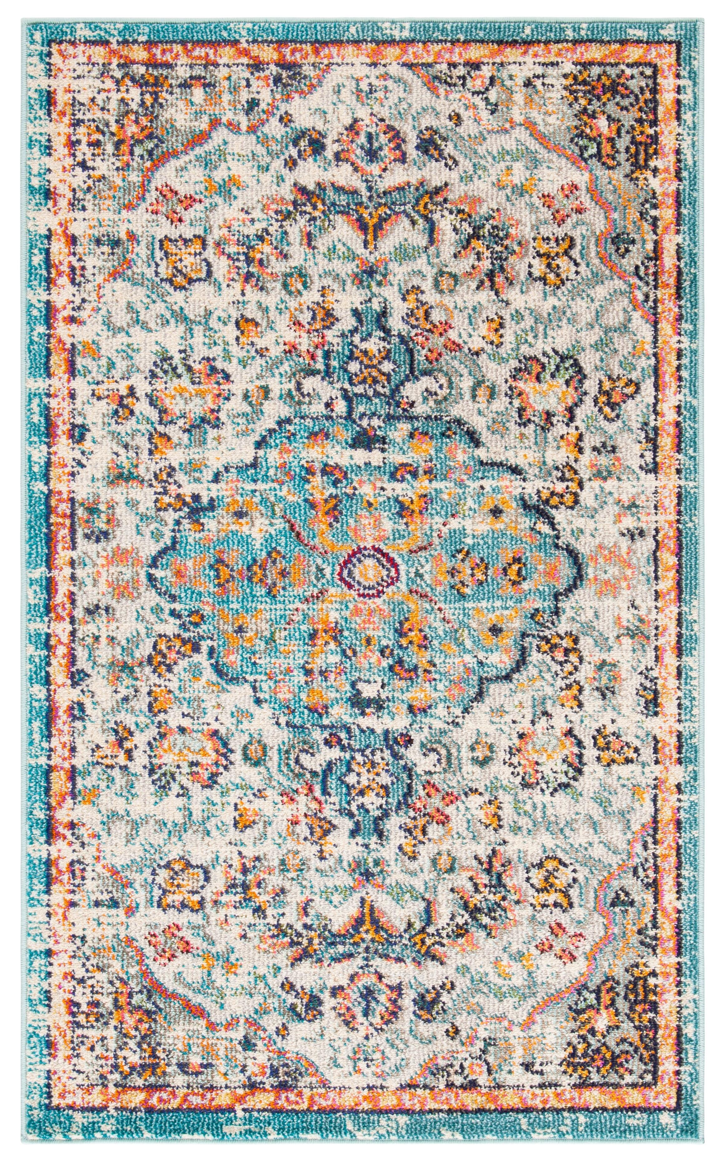 Madison MAD447 Power Loomed Accent Rug - Grey/Light Blue - 2'2"x4' - Safavieh.