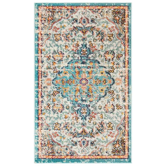 Madison MAD447 Power Loomed Indoor Accent Rug - Grey/Light Blue - 2'2"x4' - Safavieh