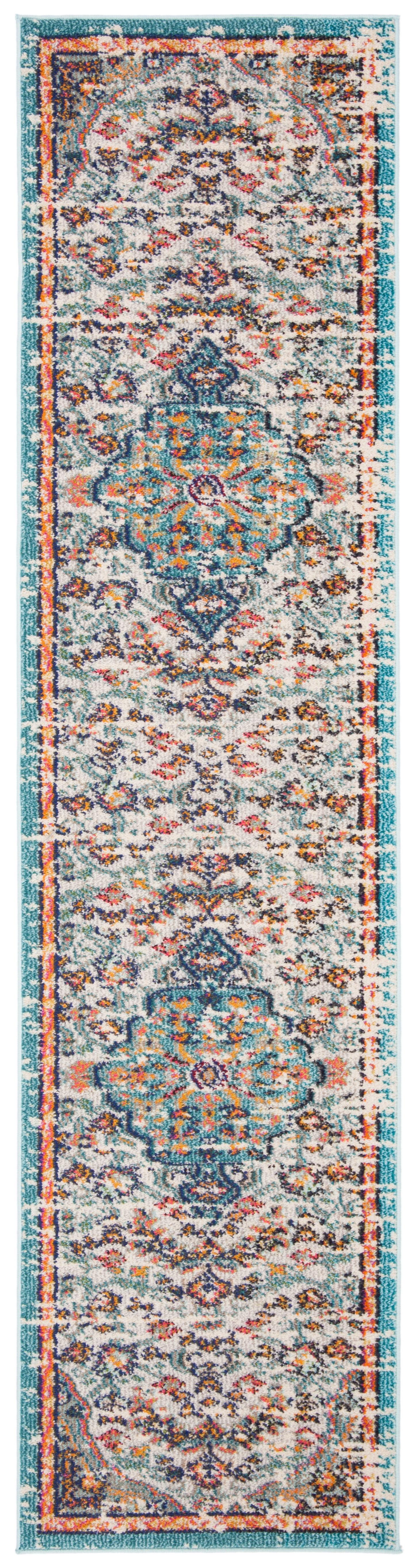 Madison MAD447 Power Loomed Indoor Runner Rug - Grey/Light Blue - 2'2"x6' - Safavieh