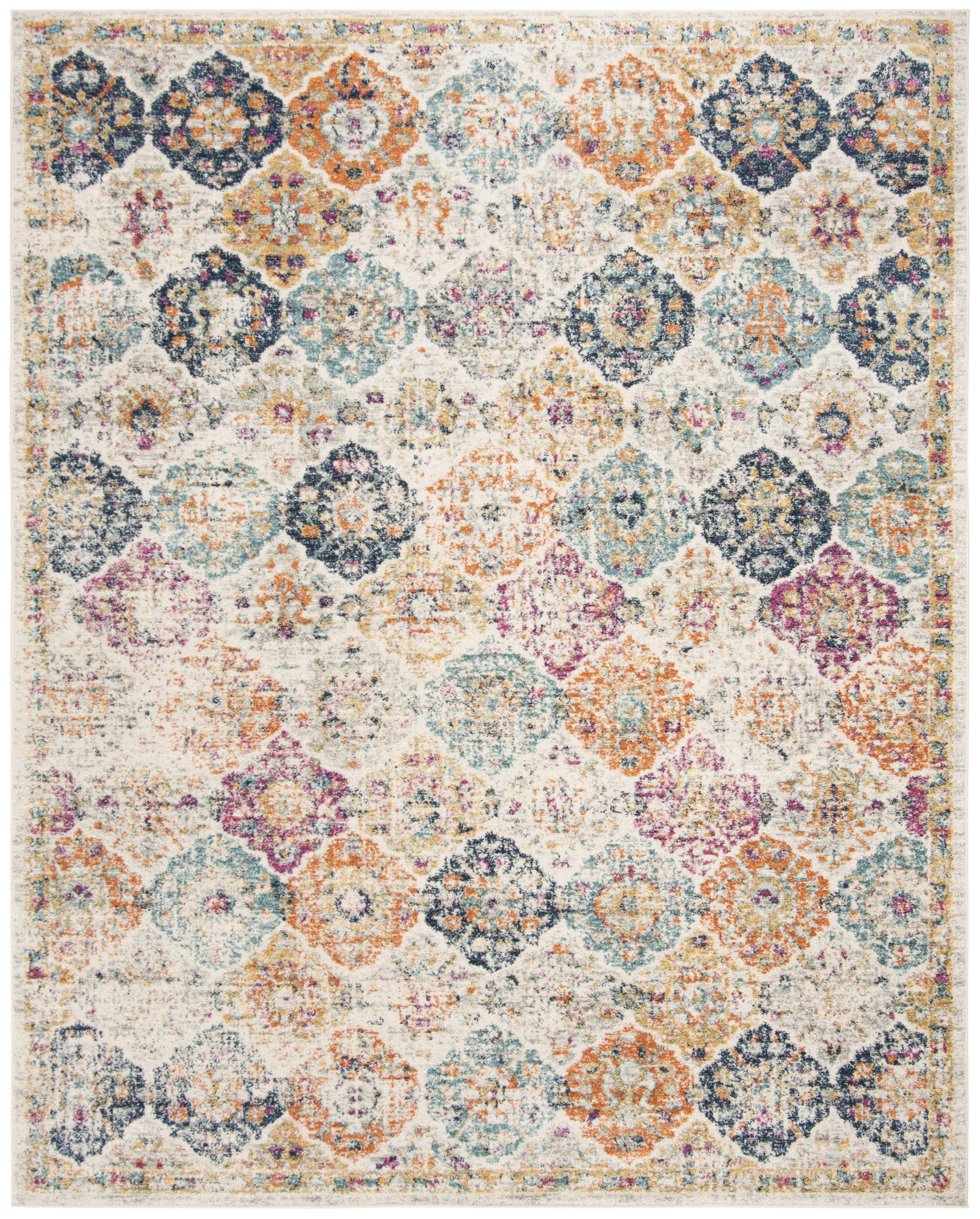 SAFAVIEH Madison Judith Distressed Area Rug, Cream/Multi, 12' x 15'