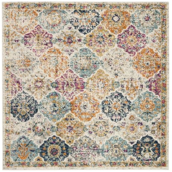Madison MAD611 Power Loomed Indoor Accent Rug - Cream/Multi - 3'x3' - Safavieh
