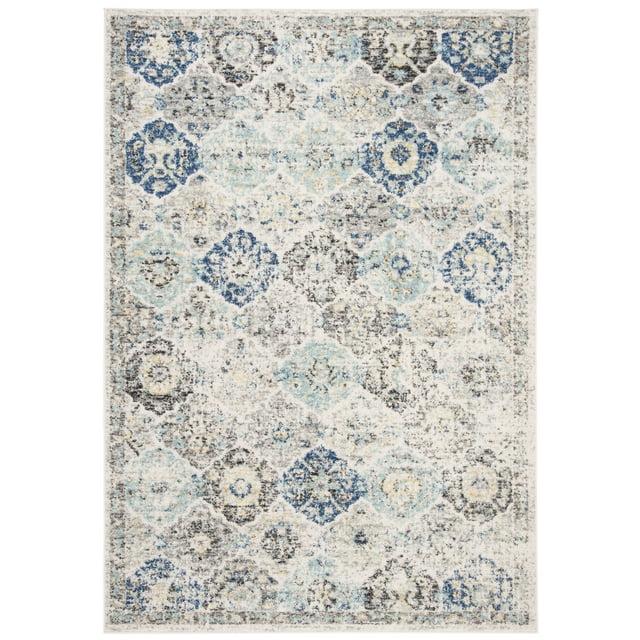 Madison MAD611 Power Loomed Indoor Area Rug - Ivory/Aqua - 6'7"x9'2" - Safavieh