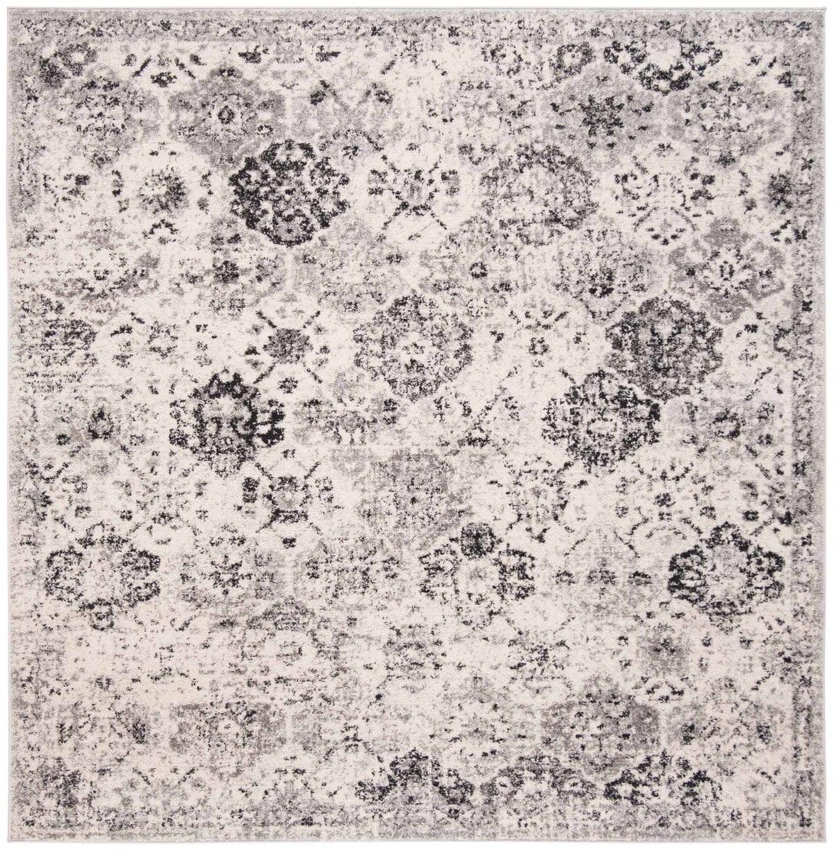 Elegant Silver Grey 11' Square Synthetic Area Rug