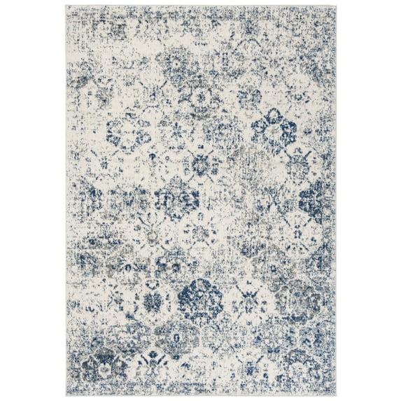 Madison MAD611 Power Loomed Indoor Area Rug - White/Royal Blue - 5'3"x7'6" - Safavieh
