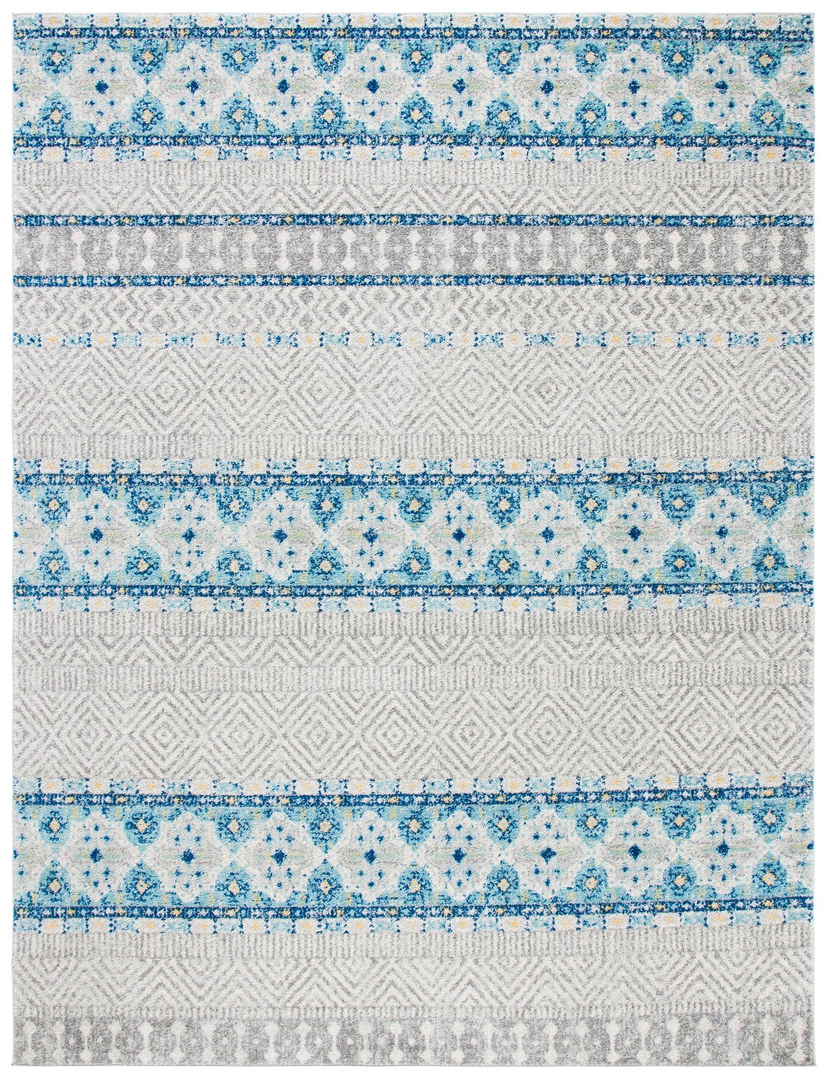 SAFAVIEH Madison Kandace Abstract Area Rug, Grey/Turquoise, 10' x 14'