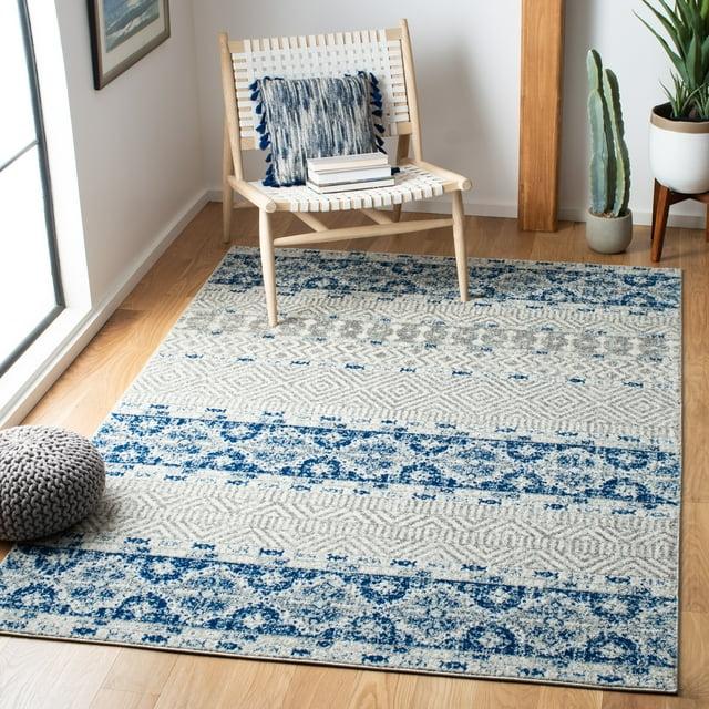 Madison MAD797 Power Loomed Area Rug - Silver/Navy - 8'x10' - Safavieh.