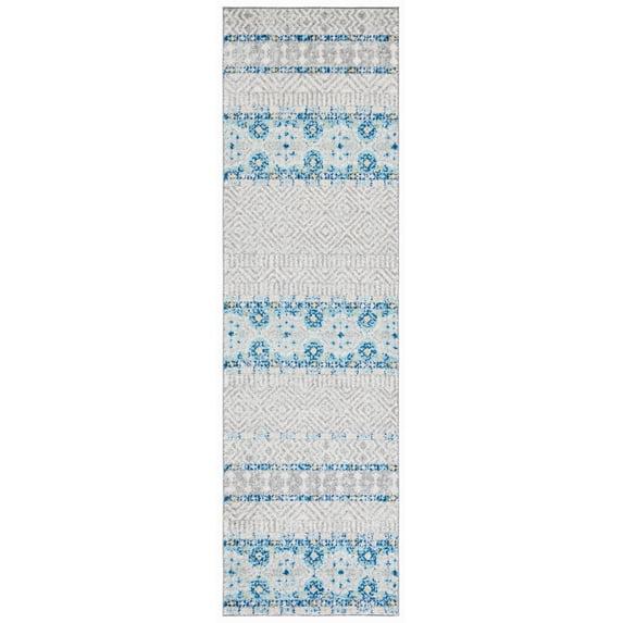 Madison MAD797 Power Loomed Runner Rug - Grey/Turquoise - 2'3"x6' - Safavieh.