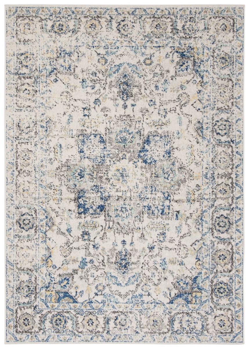 Madison Chic Grey Ivory Medallion 5'3" x 7'6" Synthetic Area Rug