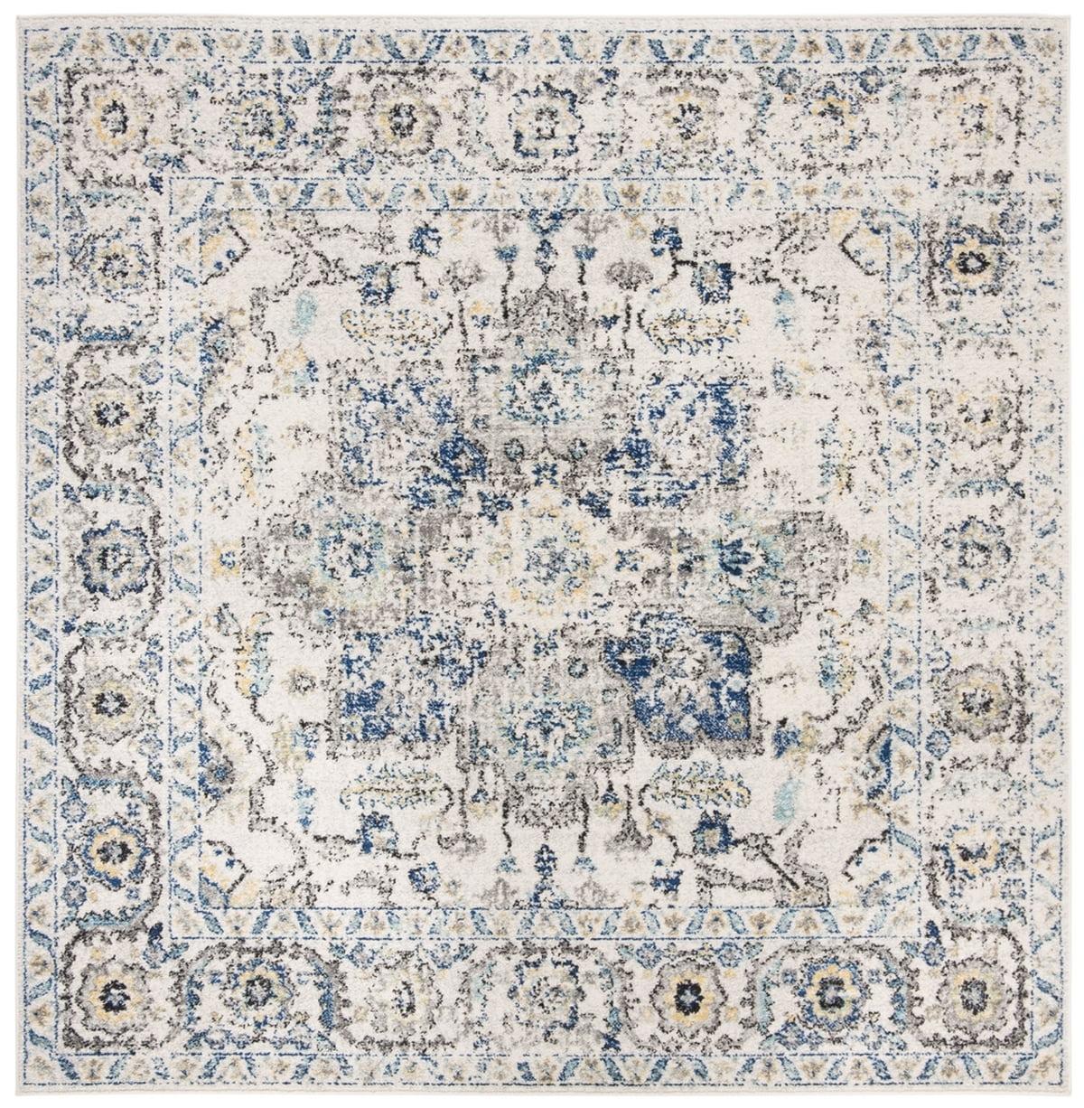 SAFAVIEH Madison Katina Traditional Area Rug, Grey/Ivory, 6'7" x 6'7" Square