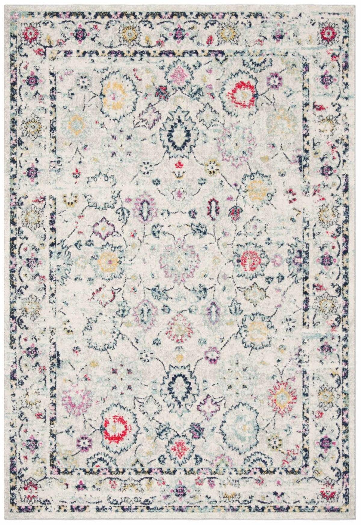 Light Grey and Fuchsia 8' x 10' Hand-knotted Synthetic Rug