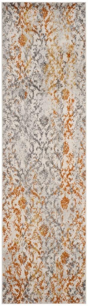 Madison Elegance Cream/Orange Distressed Runner Rug - 2'3" x 14'