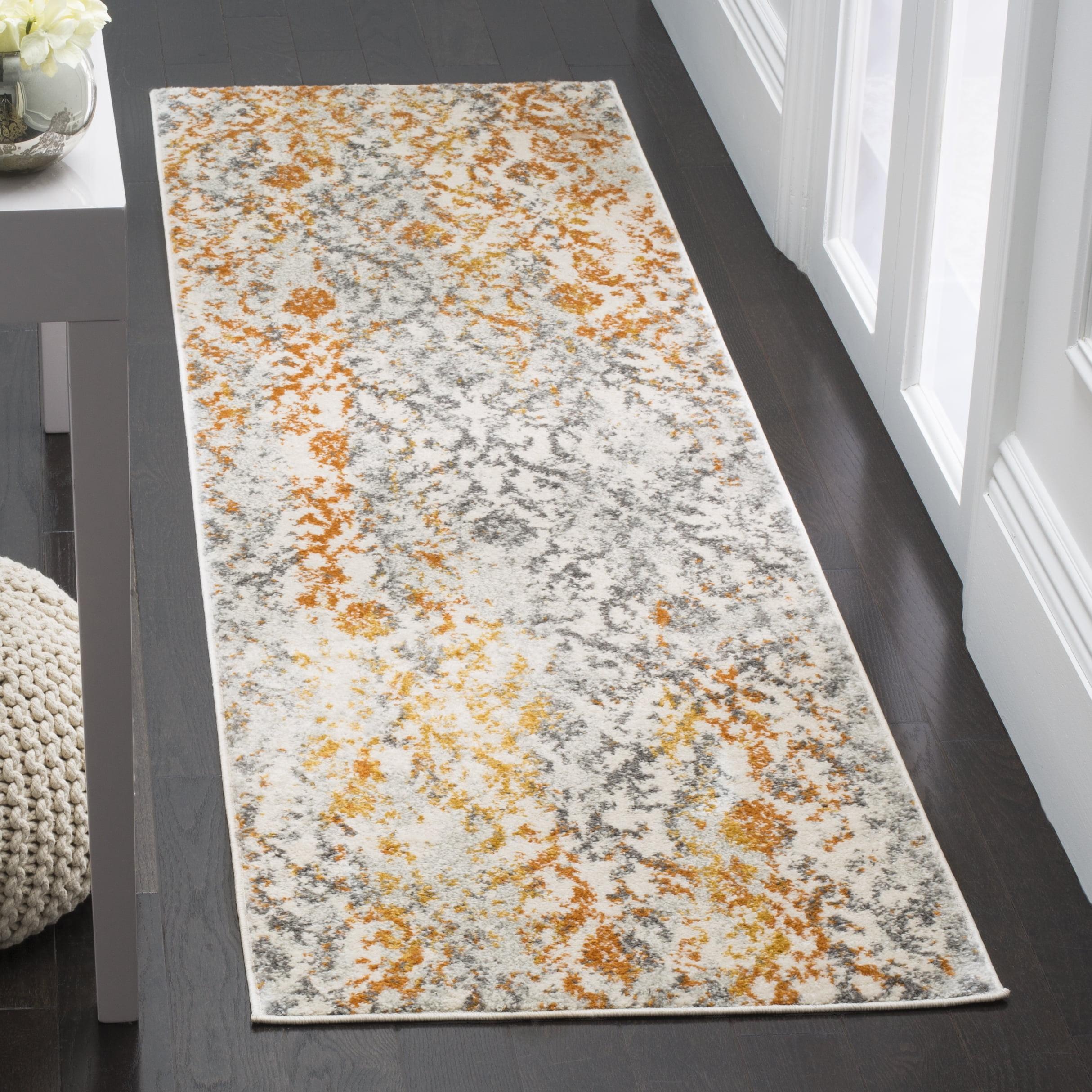 Madison MAD608 Power Loomed Indoor Runner Rug - Cream/Orange - 2'3"x6' - Safavieh.