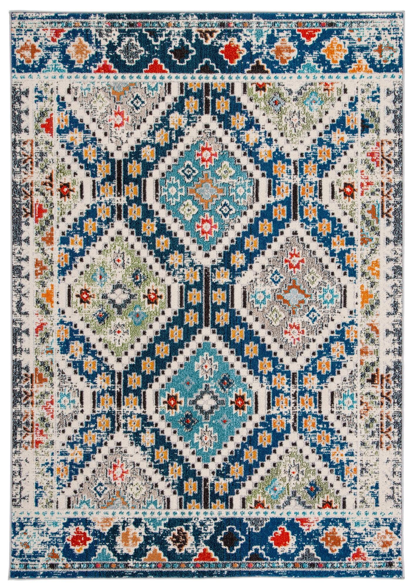 Madison MAD418 Power Loomed Indoor Area Rug - Navy/Beige - 4'x6' - Safavieh