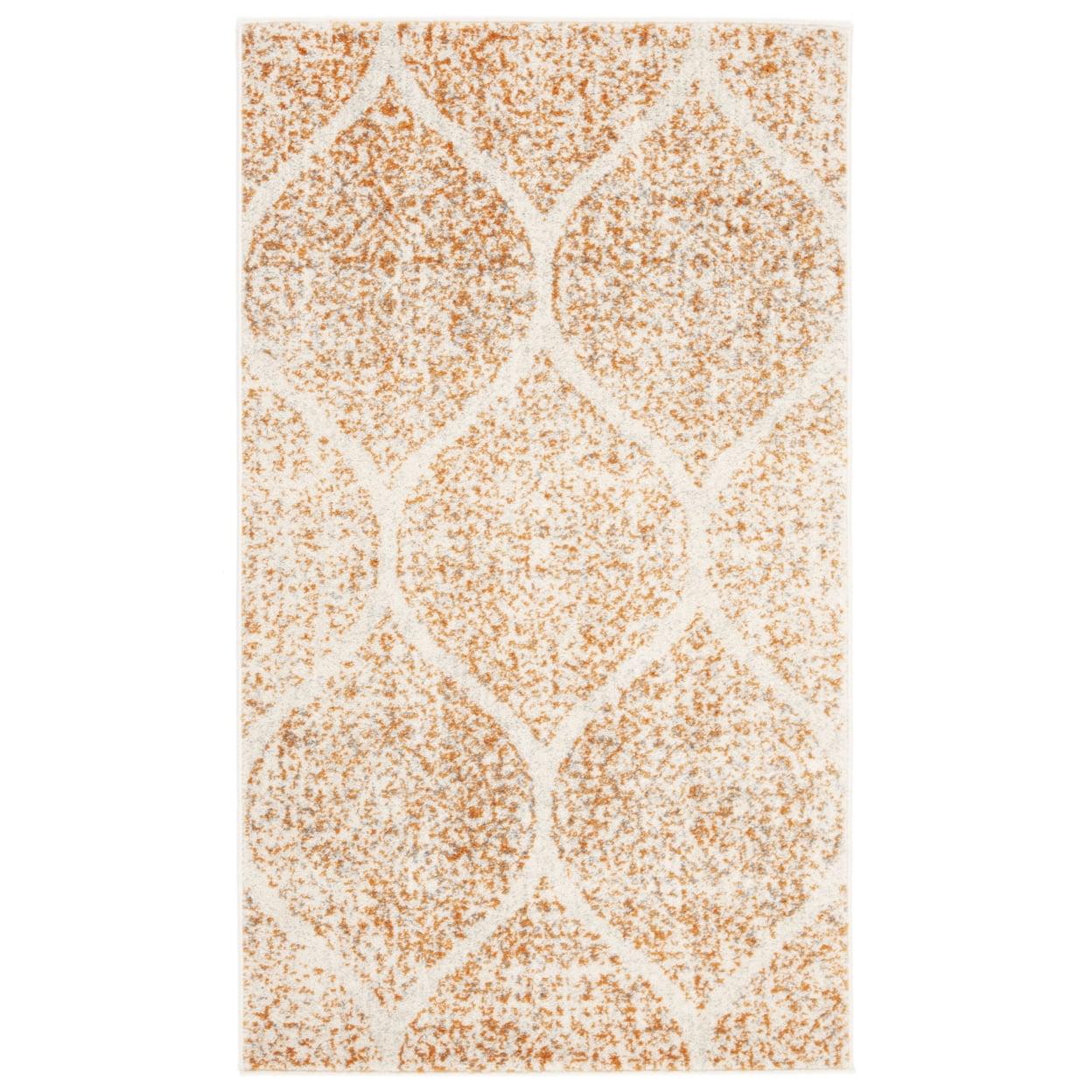 SAFAVIEH Madison Leighton Geometric Area Rug, Cream/Orange, 2'3" x 4'