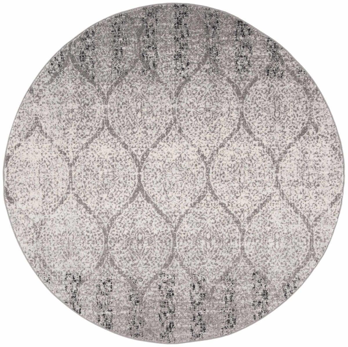 Madison MAD604 Power Loomed Indoor Area Rug - Grey/Ivory - 4' Round - Safavieh