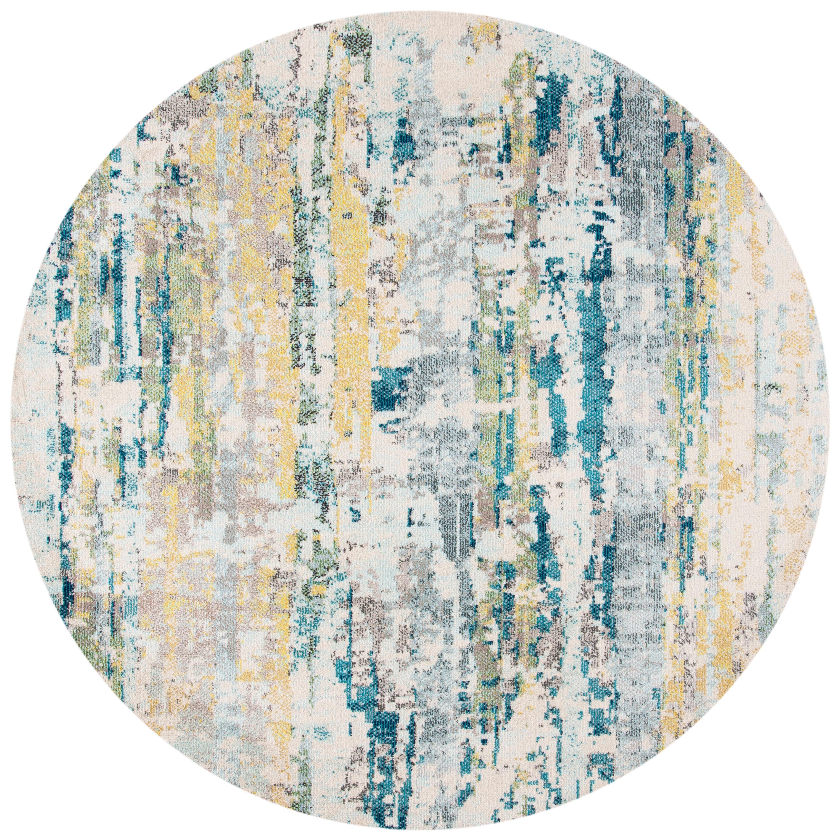 Madison MAD260 Power Loomed Area Rug - Beige/Olive - 6'7" round - Safavieh.