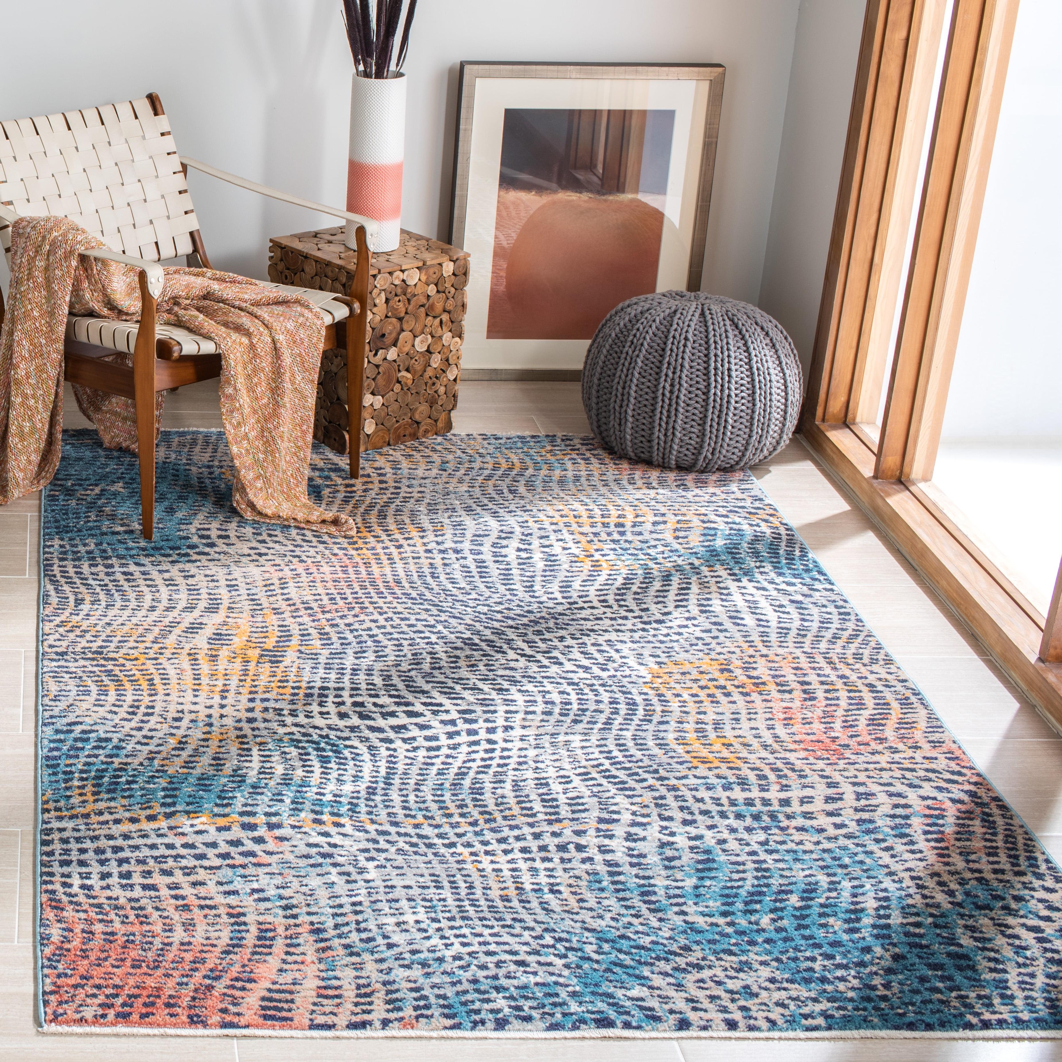 Madison MAD495 Power Loomed Area Rug - Beige/Blue - 5'3"x7'6" - Safavieh.