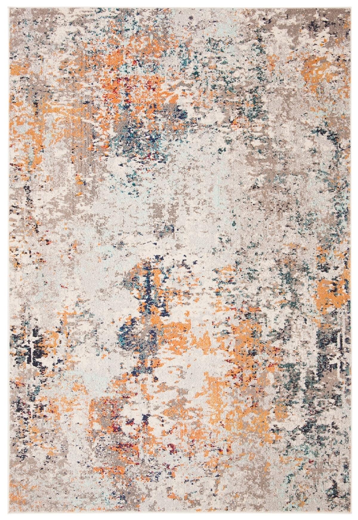 Metro Chic Grey/Beige Synthetic 2'2" x 4' Hand-Knotted Area Rug