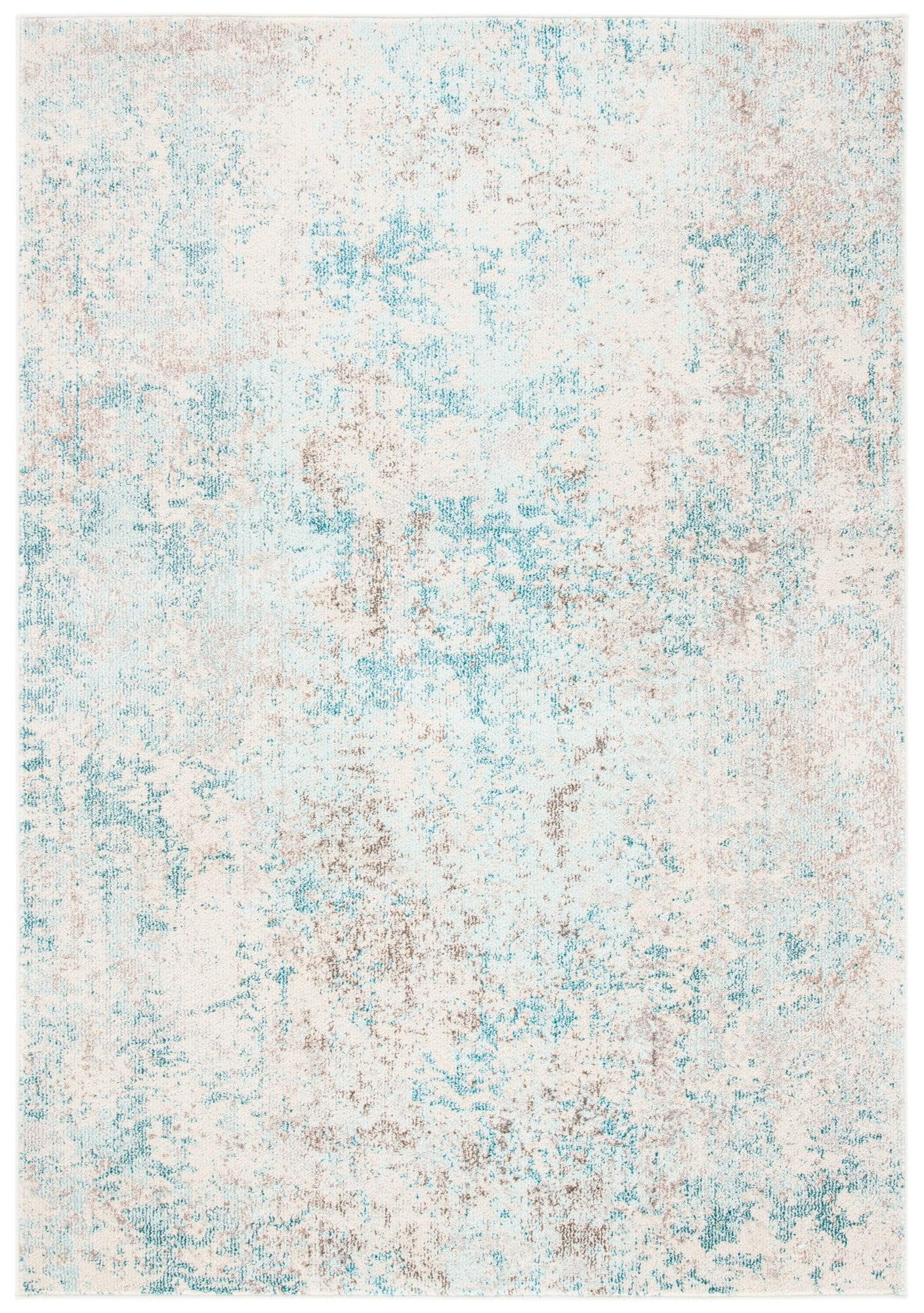 Madison MAD453 Power Loomed Indoor Area Rug - Ivory/Teal - 4'x6' - Safavieh