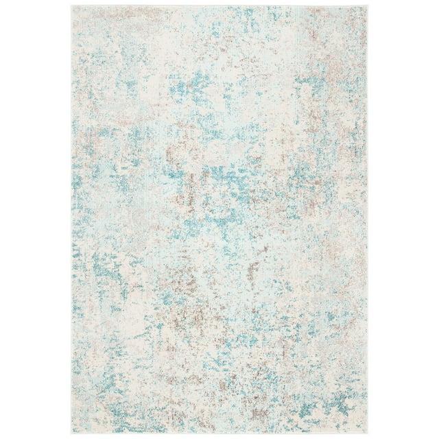 Madison MAD453 Power Loomed Indoor Area Rug - Ivory/Teal - 4'x6' - Safavieh