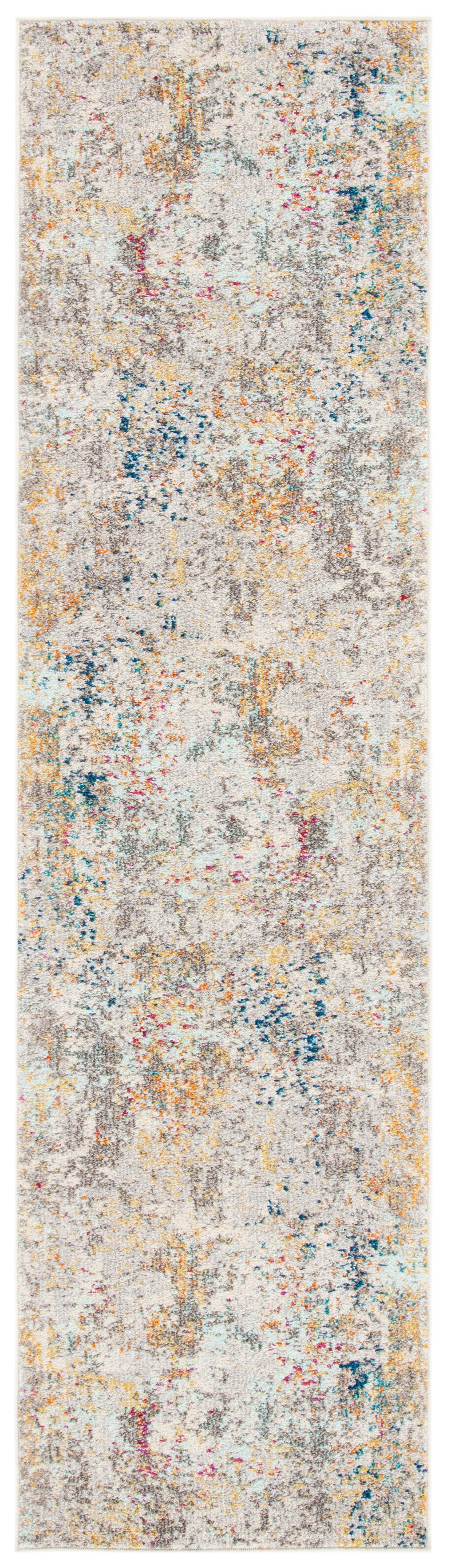Madison MAD453 Power Loomed Indoor Runner Rug - Grey/Gold - 2'2"x8' - Safavieh