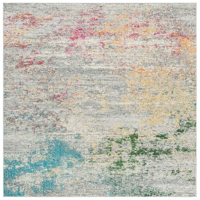 Madison MAD440 Power Loomed Indoor Area Rug - Grey/Gold - 9'x9' - Safavieh