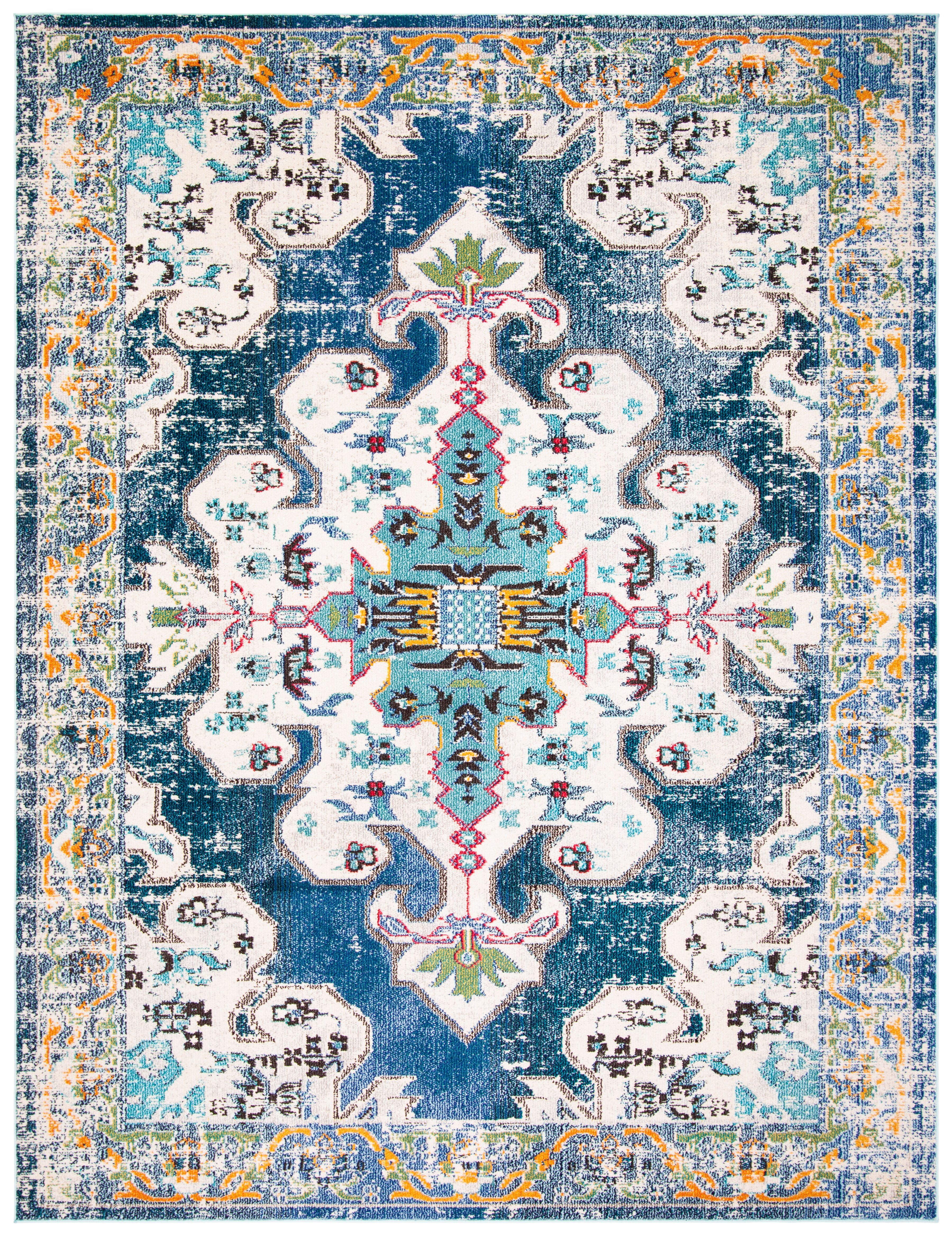Madison MAD452 Power Loomed Indoor Area Rug - Navy/Grey - 9'x12' - Safavieh