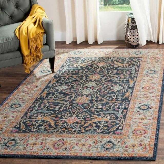 Madison MAD612 Power Loomed Indoor Area Rug - Navy/Creme - 5'3"x7'6" - Safavieh.