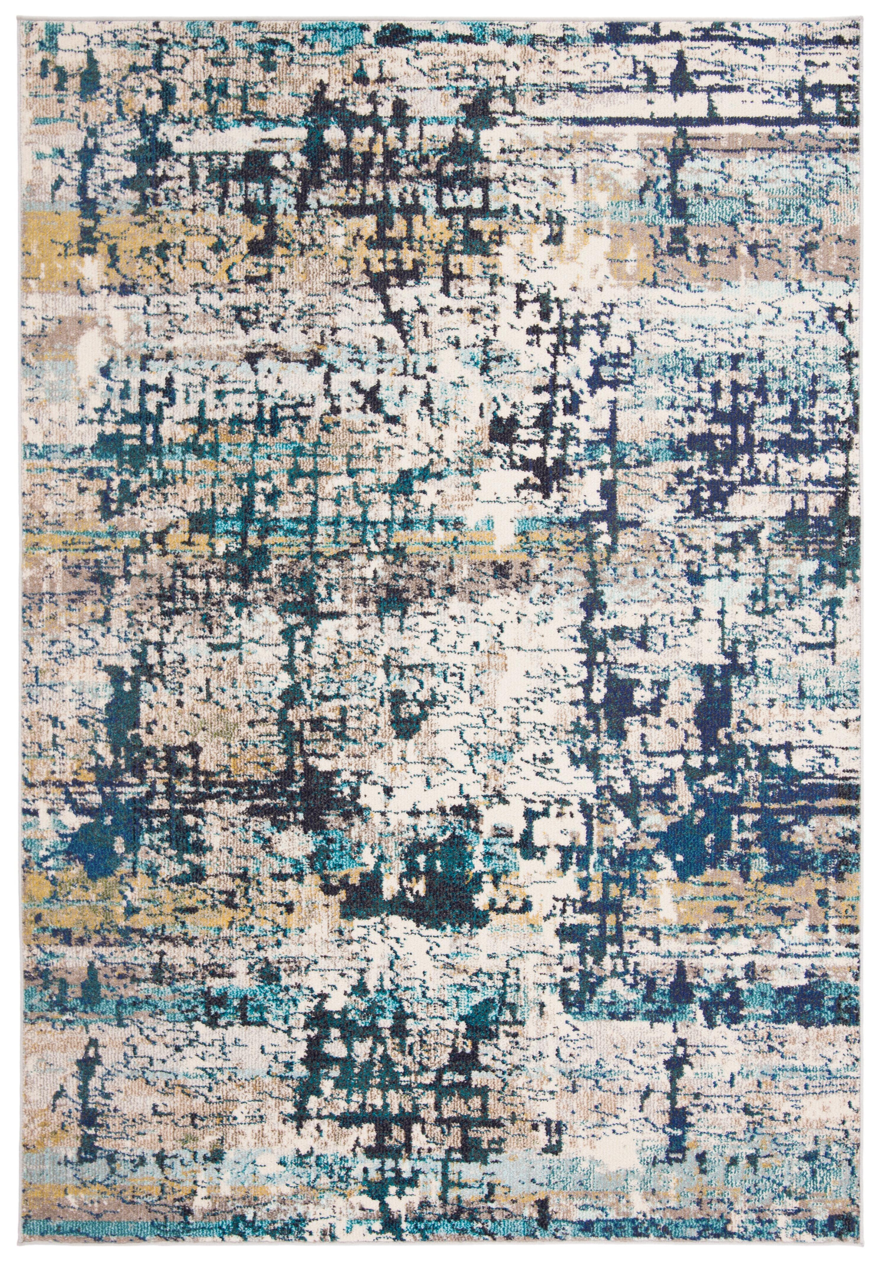 Madison MAD469 Power Loomed Indoor Area Rug - Cream/Blue - 5'3"x7'6" - Safavieh