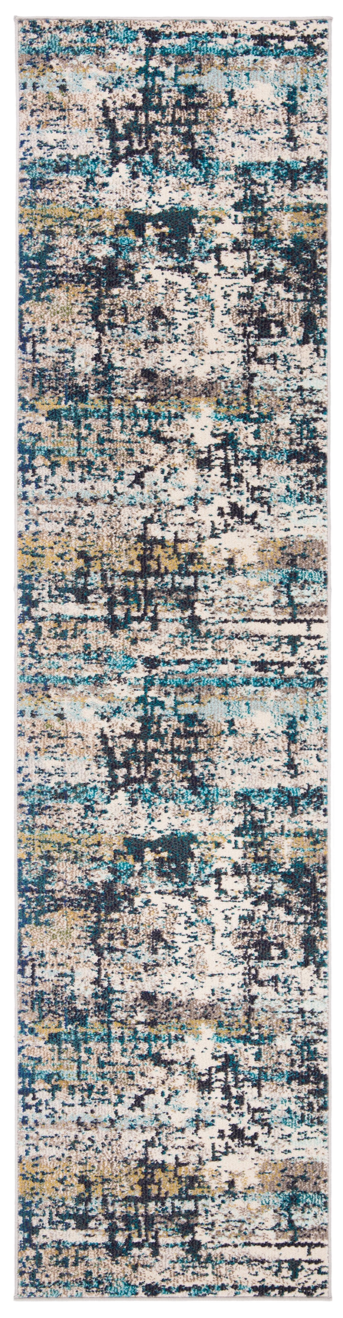 Madison MAD469 Power Loomed Indoor Runner Rug - Cream/Blue - 2'2"x6' - Safavieh