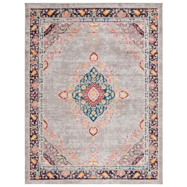 Madison 200 MAD252 Power Loomed Indoor Area Rug - Grey/Fuchsia - 8'x10' - Safavieh