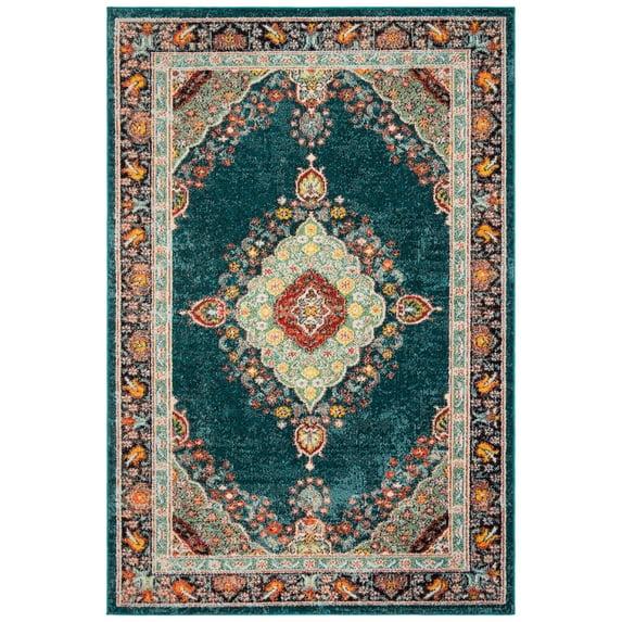 Madison 200 MAD252 Power Loomed Indoor Area Rug - Navy/Turquoise - 8'x10' - Safavieh