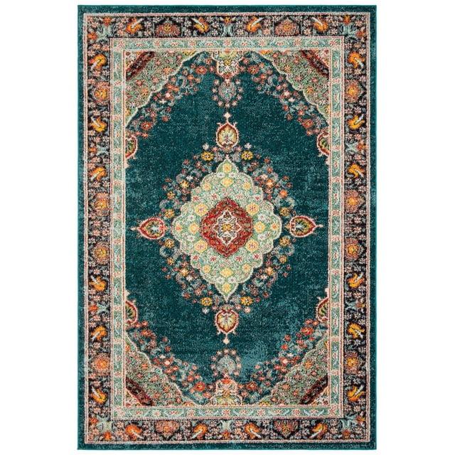 Madison 200 MAD252 Power Loomed Indoor Area Rug - Navy/Turquoise - 8'x10' - Safavieh