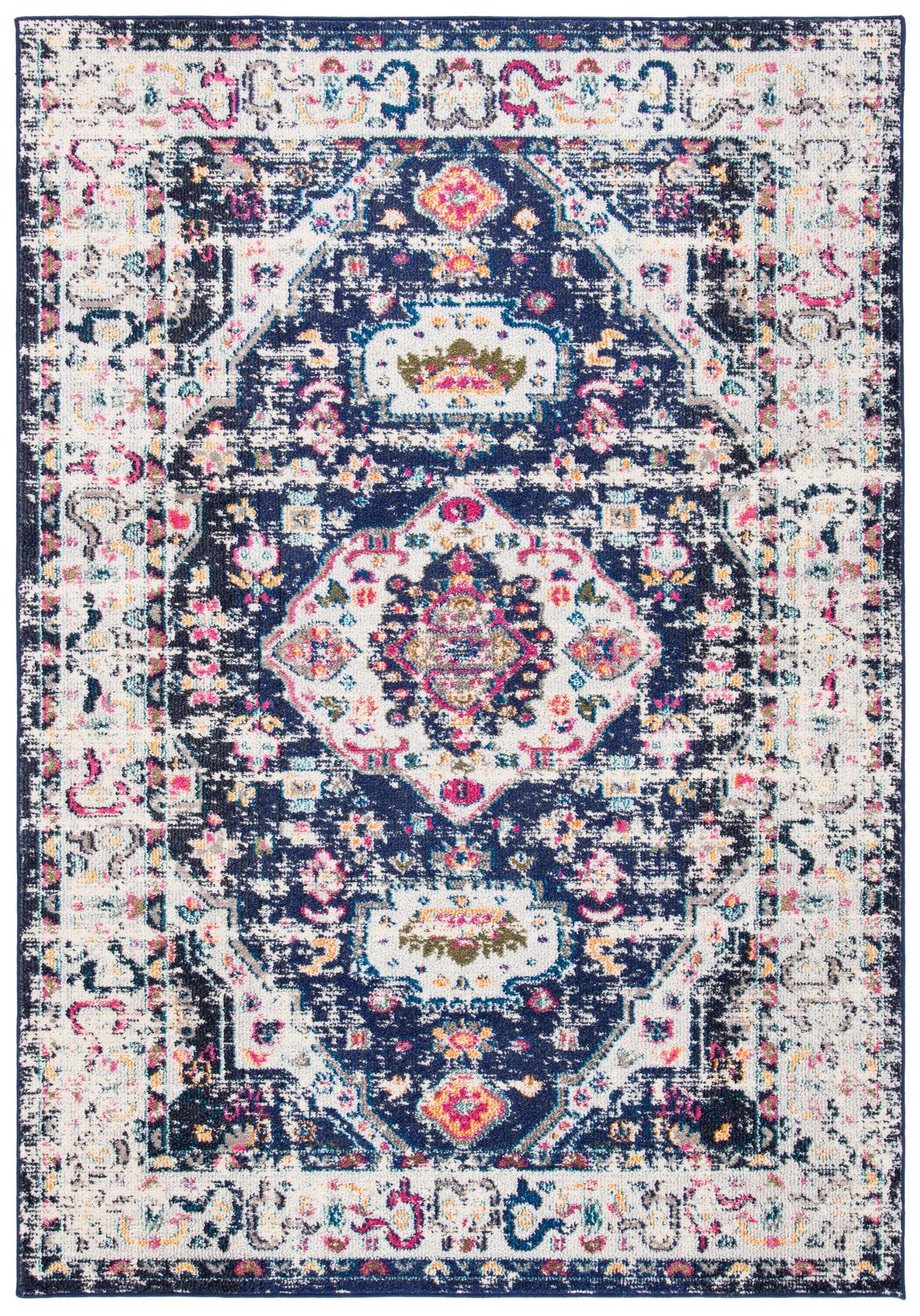 Madison MAD468 Power Loomed Indoor Area Rug - Navy/Ivory - 4'x6' - Safavieh
