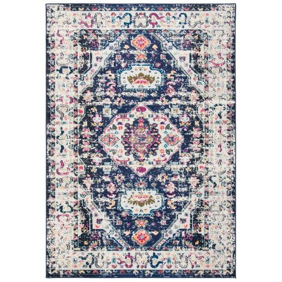 Madison MAD468 Power Loomed Indoor Area Rug - Navy/Ivory - 4'x6' - Safavieh