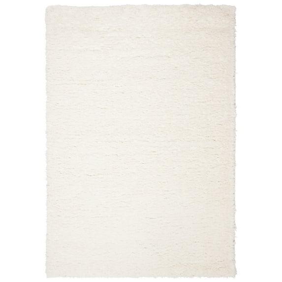 SAFAVIEH Madrid Miah Solid Polyester Shag Area Rug, Ivory, 4' x 6'