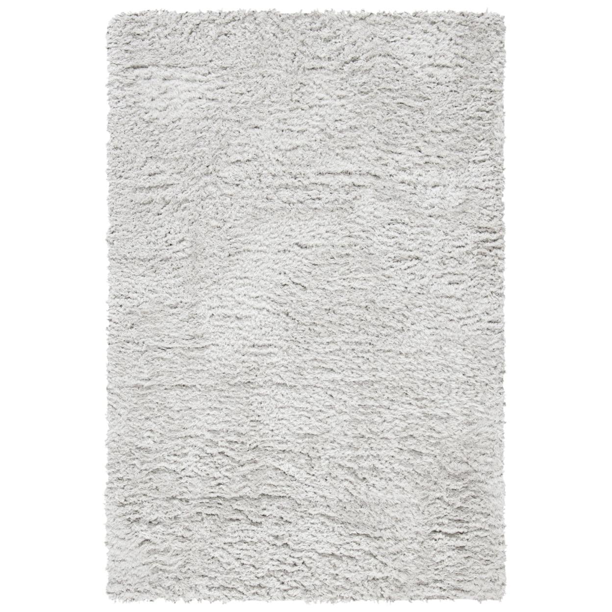 Elegant Silver Shag 4' x 6' Hand-Knotted Wool Area Rug