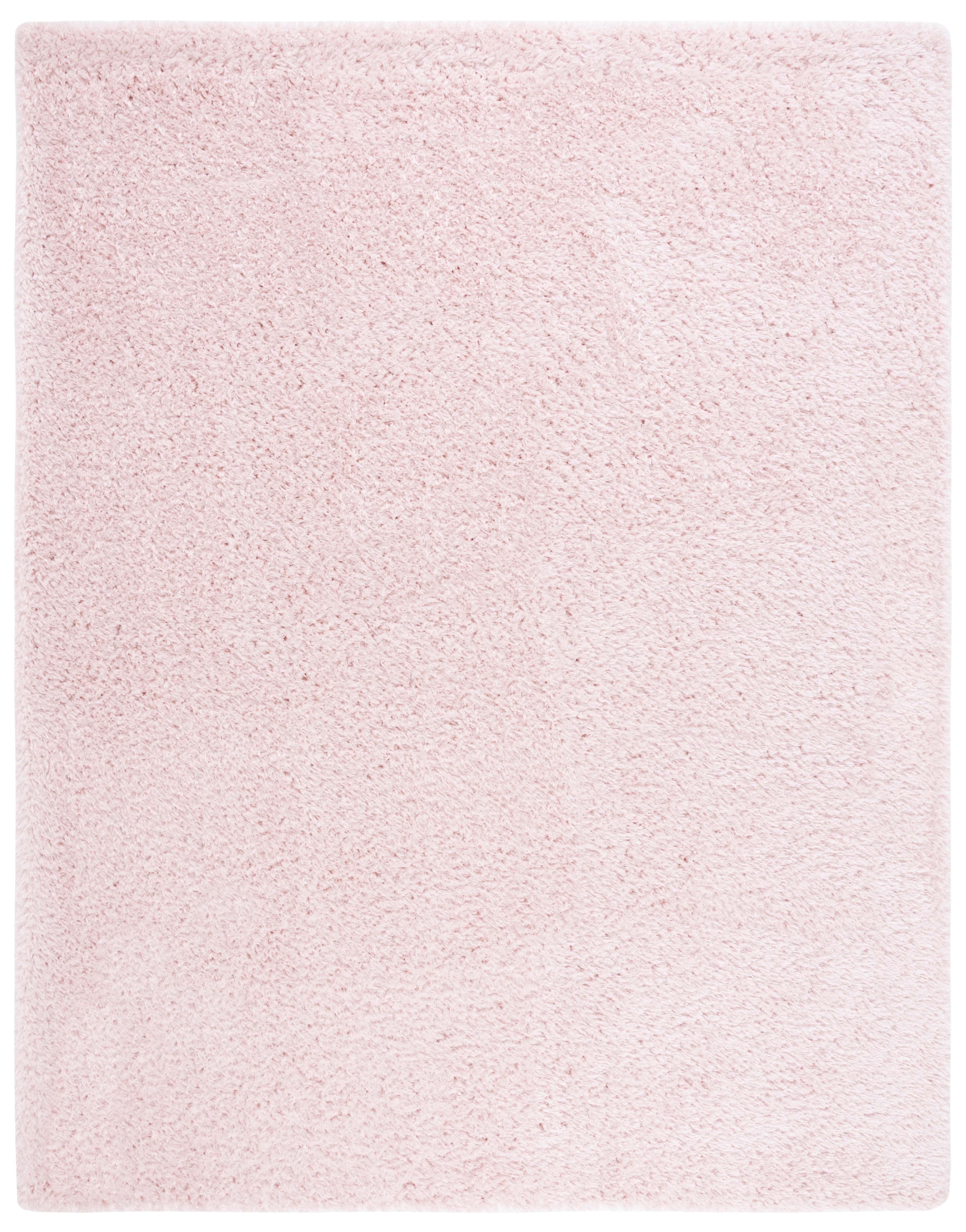 SAFAVIEH Madrid Miah Solid Polyester Shag Area Rug, Blush, 9' x 12'